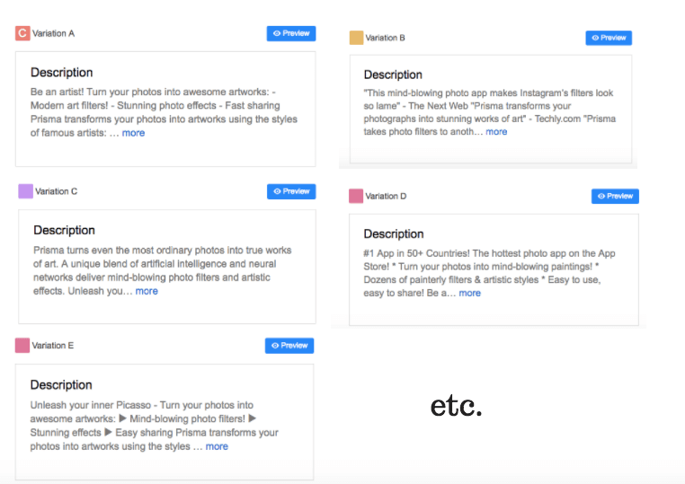 Description SplitMetrics Test for Prisma